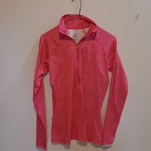 Womens Nike Pro M 3/4 zip up sports shirt hot pink